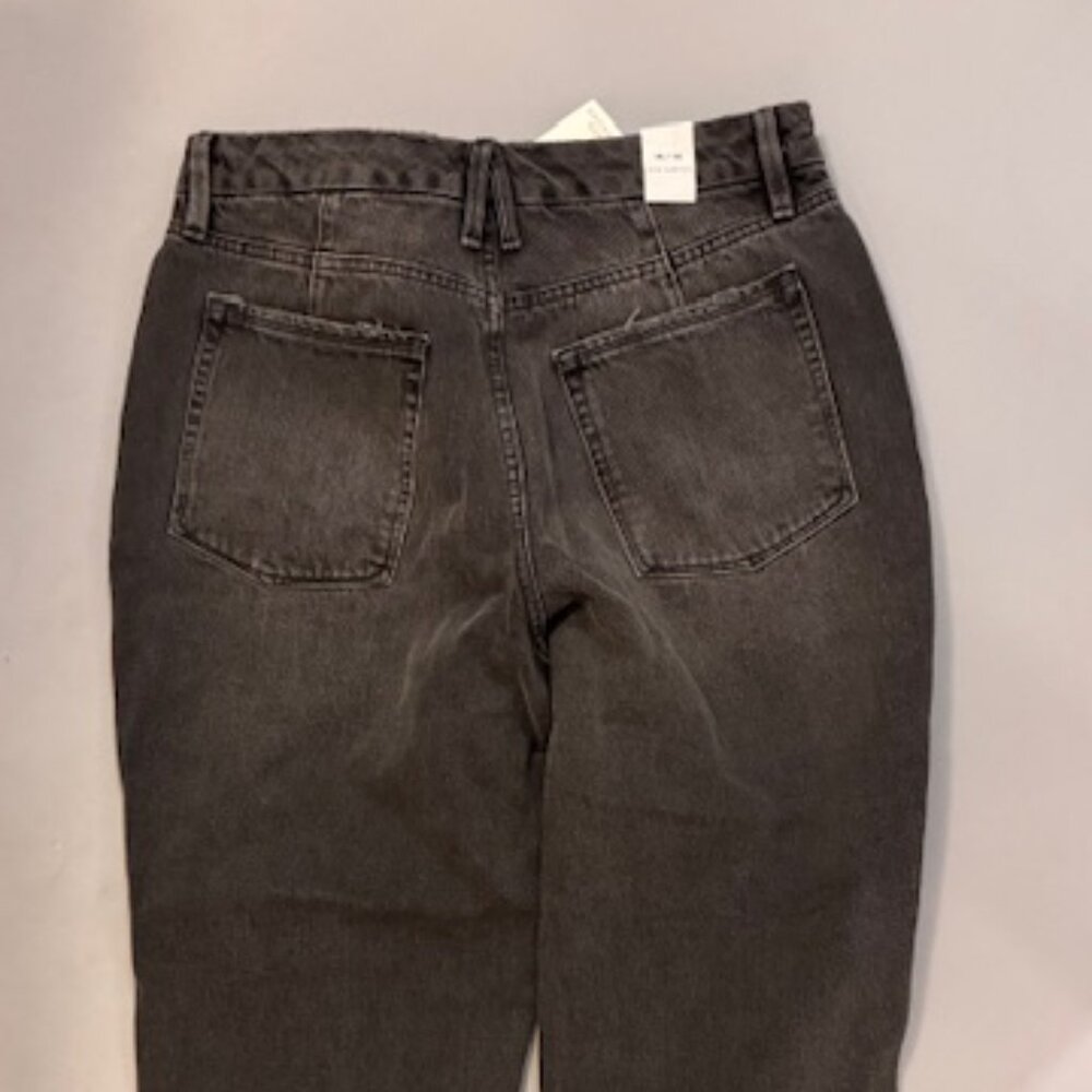 Good American Straight Leg Jeans in black, size 14.